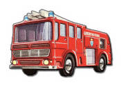 A red fire truck with lights

Description automatically generated with low confidence